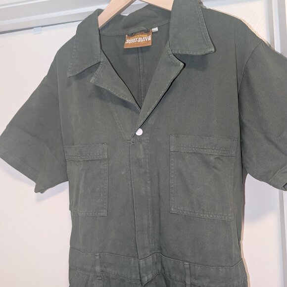 Like New Big Bud Press Short-Sleeve Jumpsuit in Dark Emerald - Picture 2 of 3